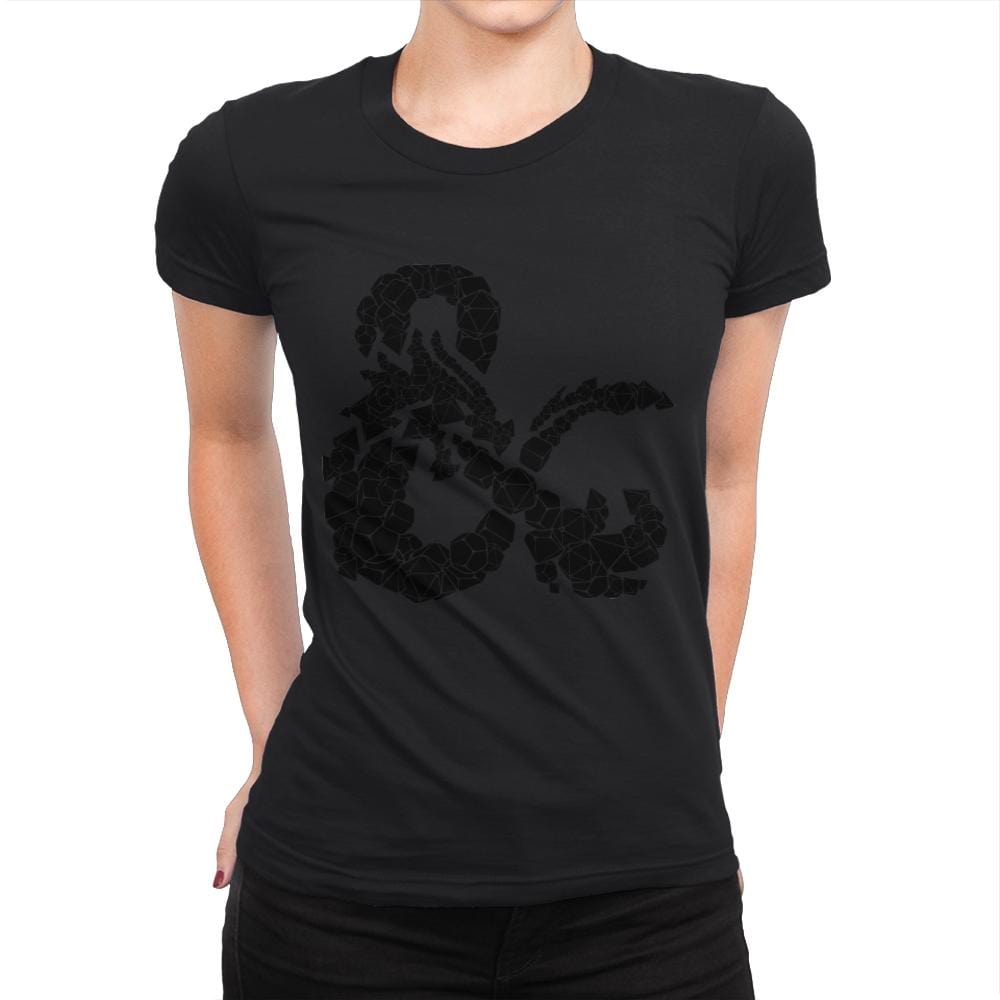 Dice & Dragons - Womens Premium T-Shirts RIPT Apparel Small / Black