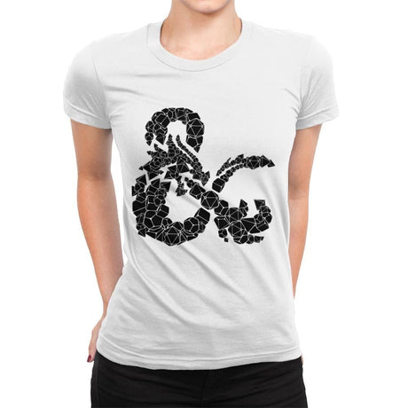 Dice & Dragons - Womens Premium T-Shirts RIPT Apparel Small / White