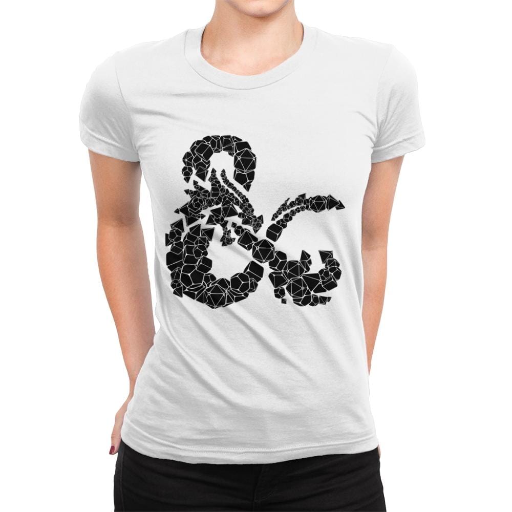 Dice & Dragons - Womens Premium T-Shirts RIPT Apparel Small / White