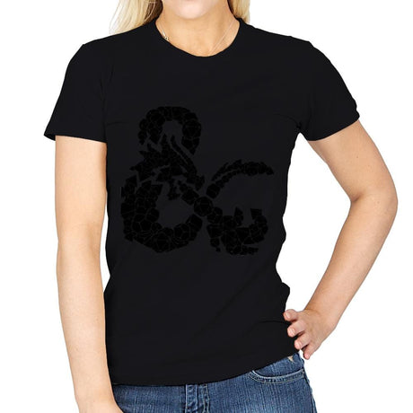 Dice & Dragons - Womens T-Shirts RIPT Apparel Small / Black