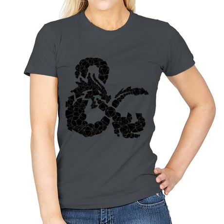 Dice & Dragons - Womens T-Shirts RIPT Apparel Small / Charcoal