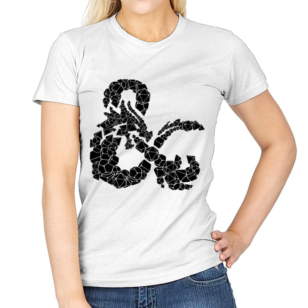 Dice & Dragons - Womens T-Shirts RIPT Apparel Small / White