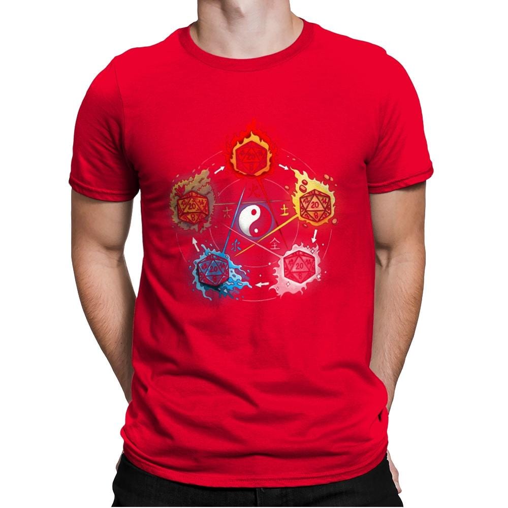 Dice Elements - Mens Premium T-Shirts RIPT Apparel Small / Red