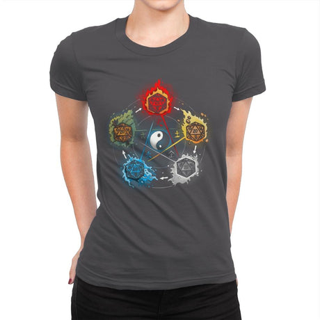 Dice Elements - Womens Premium T-Shirts RIPT Apparel Small / Heavy Metal