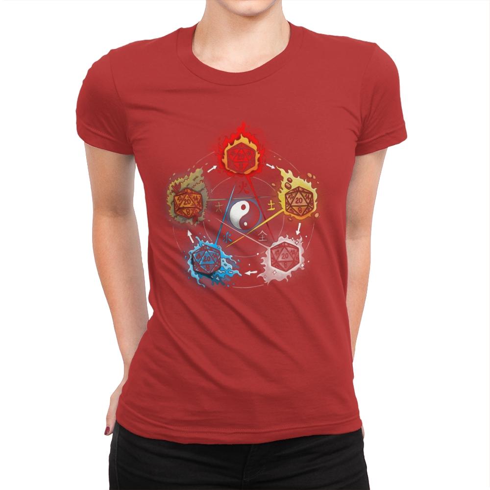 Dice Elements - Womens Premium T-Shirts RIPT Apparel Small / Red