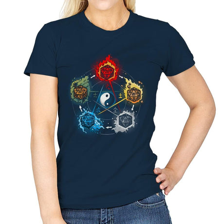 Dice Elements - Womens T-Shirts RIPT Apparel Small / Navy