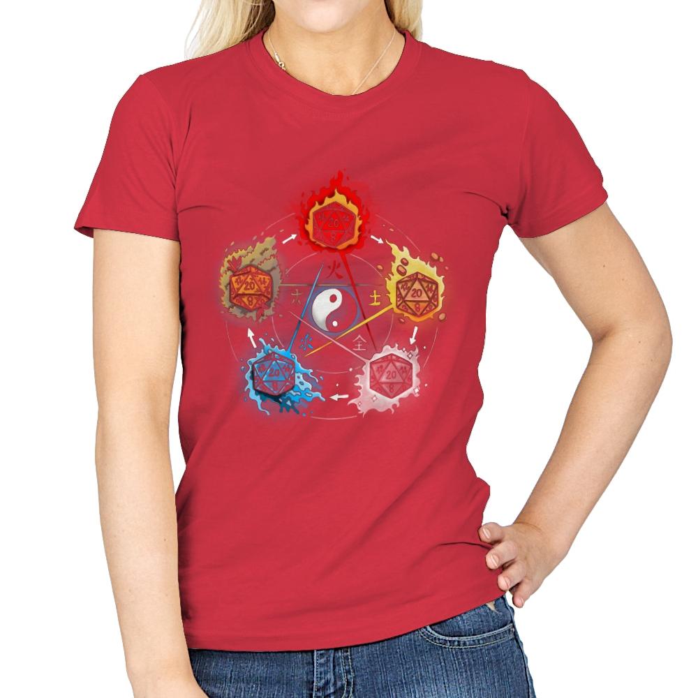 Dice Elements - Womens T-Shirts RIPT Apparel Small / Red