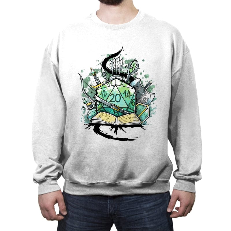 Dice Sketch - Crew Neck Sweatshirt Crew Neck Sweatshirt RIPT Apparel Small / White