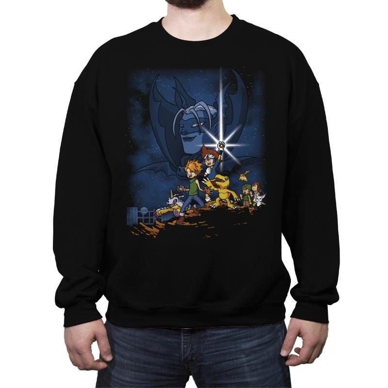 Digi Wars - Crew Neck Sweatshirt Crew Neck Sweatshirt RIPT Apparel Small / Black