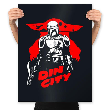 Din City - Prints Posters RIPT Apparel 18x24 / Black