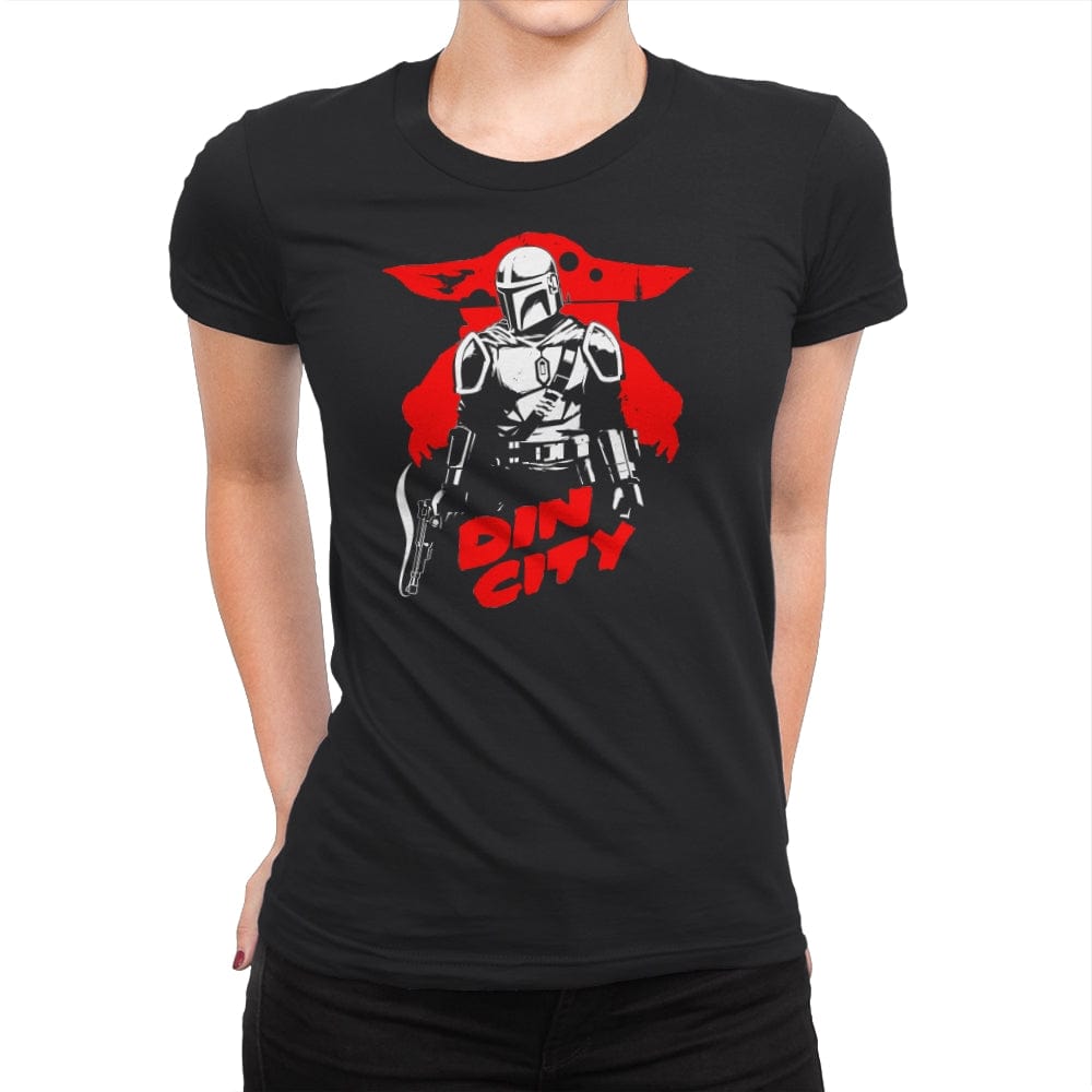 Din City - Womens Premium T-Shirts RIPT Apparel Small / Black