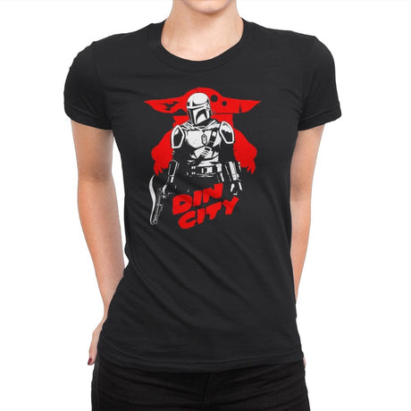 Din City - Womens Premium T-Shirts RIPT Apparel Small / Black