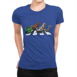 Dino Crossing - Womens Premium T-Shirts RIPT Apparel Small / Royal