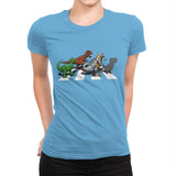 Dino Crossing - Womens Premium T-Shirts RIPT Apparel Small / Turquoise