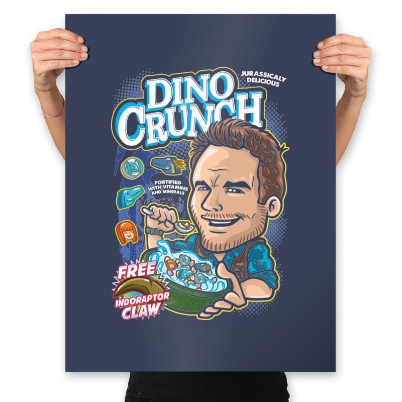 Dino Crunch Cereal - Prints Posters RIPT Apparel 18x24 / Navy