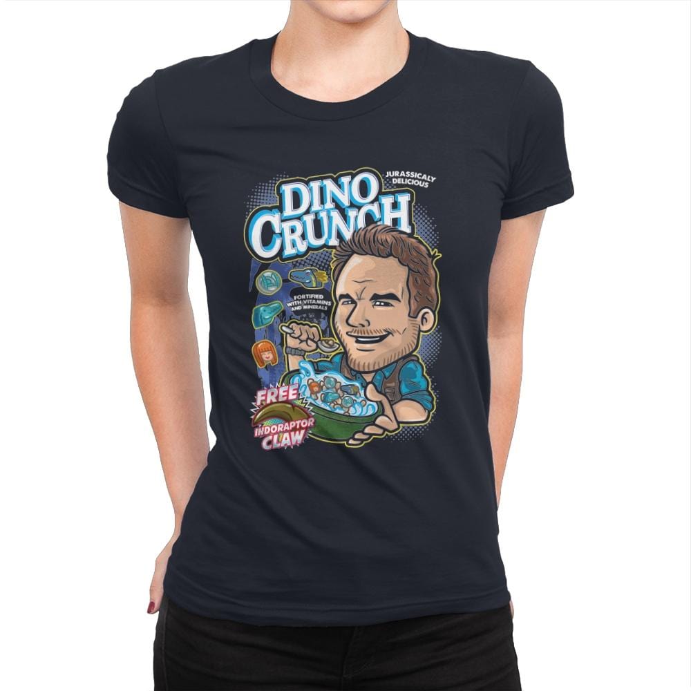Dino Crunch Cereal - Womens Premium T-Shirts RIPT Apparel Small / Midnight Navy