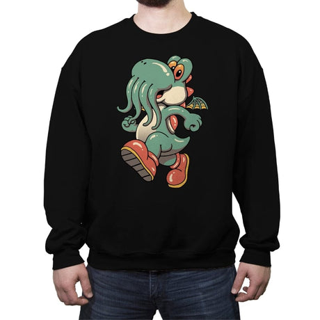 Dino Cthulhu - Crew Neck Sweatshirt Crew Neck Sweatshirt RIPT Apparel Small / Black