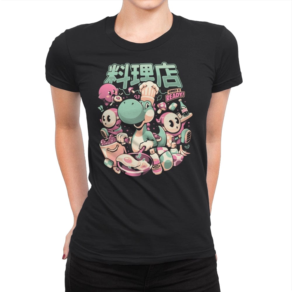 Dino Diner - Womens Premium T-Shirts RIPT Apparel Small / Black