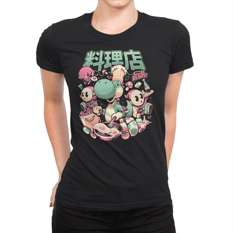 Dino Diner - Womens Premium T-Shirts RIPT Apparel Small / Black