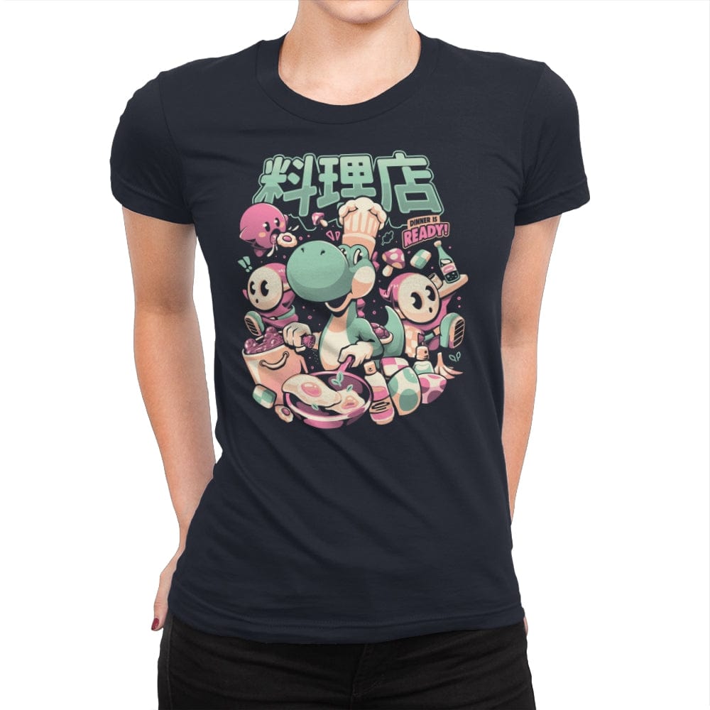 Dino Diner - Womens Premium T-Shirts RIPT Apparel Small / Midnight Navy
