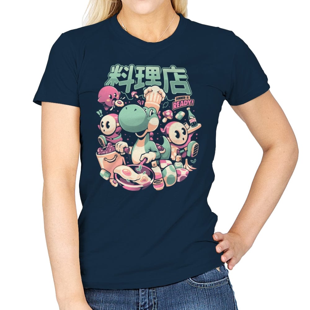 Dino Diner - Womens T-Shirts RIPT Apparel Small / Navy