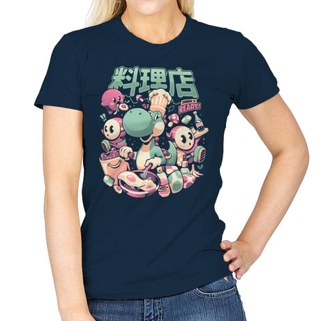 Dino Diner - Womens T-Shirts RIPT Apparel Small / Navy