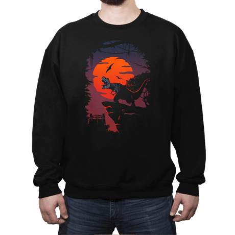 Dino Park Sunset - Crew Neck Sweatshirt Crew Neck Sweatshirt RIPT Apparel