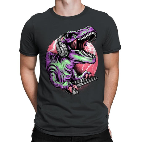 Dino Rage - Mens Premium T-Shirts RIPT Apparel Small / Heavy Metal