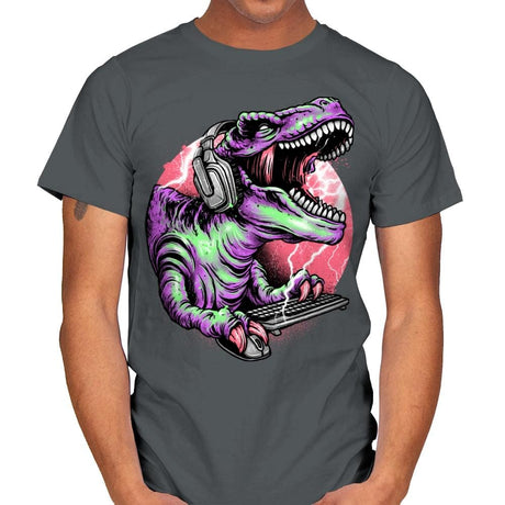Dino Rage - Mens T-Shirts RIPT Apparel Small / Charcoal