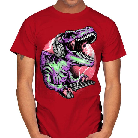 Dino Rage - Mens T-Shirts RIPT Apparel Small / Red