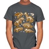 Dinosaur Fossils - Mens T-Shirts RIPT Apparel Small / Charcoal