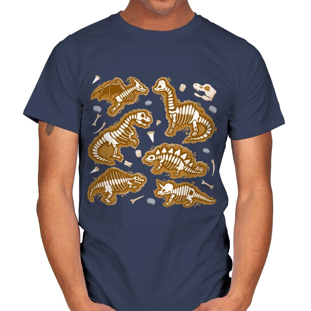 Dinosaur Fossils - Mens T-Shirts RIPT Apparel Small / Navy