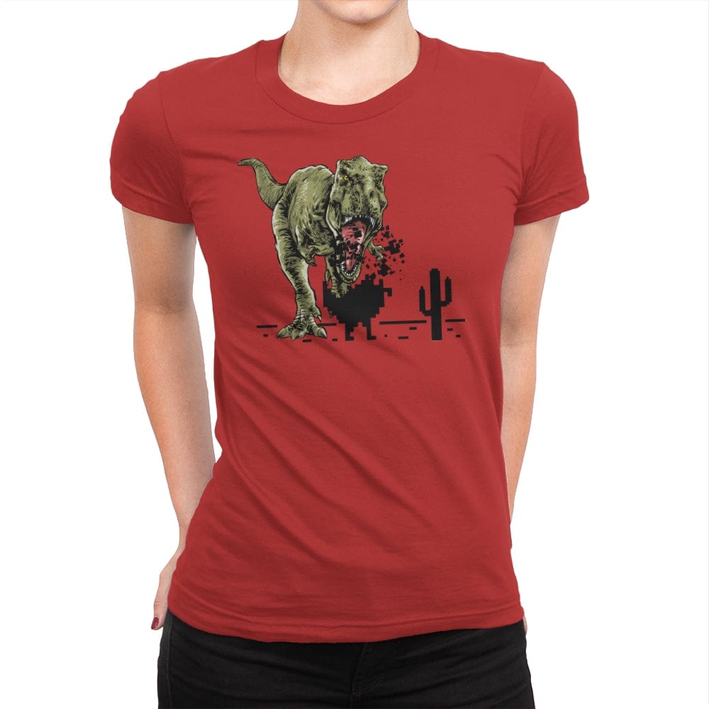 Dinosaur Offline - Womens Premium T-Shirts RIPT Apparel Small / Red
