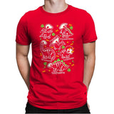 Dinosaurs skeletons - Mens Premium T-Shirts RIPT Apparel Small / Red