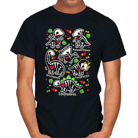 Dinosaurs skeletons - Mens T-Shirts RIPT Apparel Small / Black