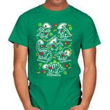 Dinosaurs skeletons - Mens T-Shirts RIPT Apparel Small / Kelly