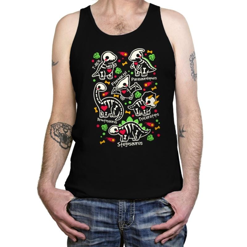 Dinosaurs skeletons - Tanktop Tanktop RIPT Apparel X-Small / Black