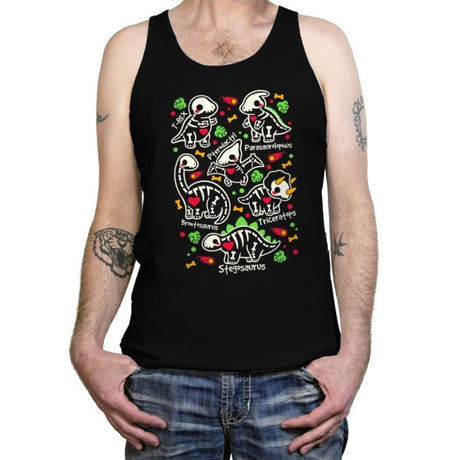 Dinosaurs skeletons - Tanktop Tanktop RIPT Apparel X-Small / Black
