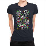 Dinosaurs skeletons - Womens Premium T-Shirts RIPT Apparel Small / Midnight Navy