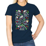 Dinosaurs skeletons - Womens T-Shirts RIPT Apparel Small / Navy