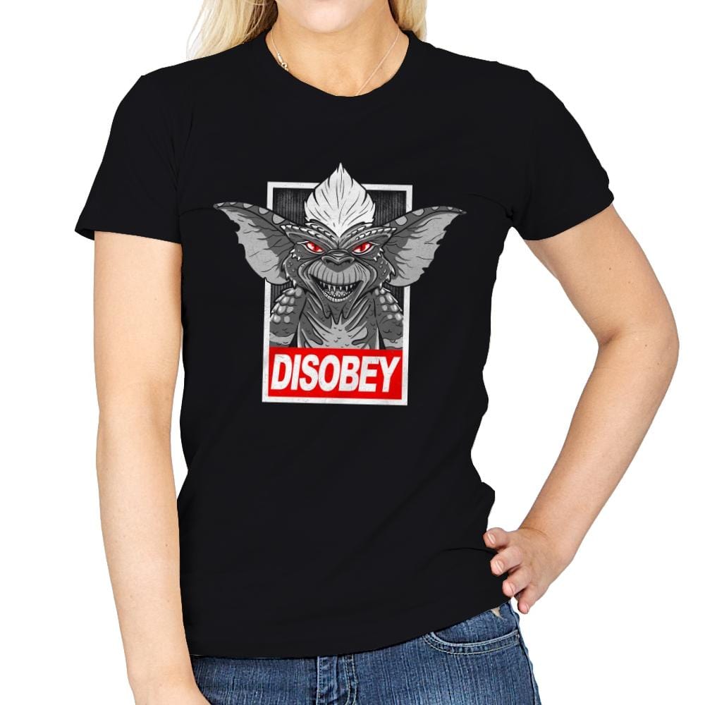 Disobey The Rules - Womens T-Shirts RIPT Apparel Small / Black