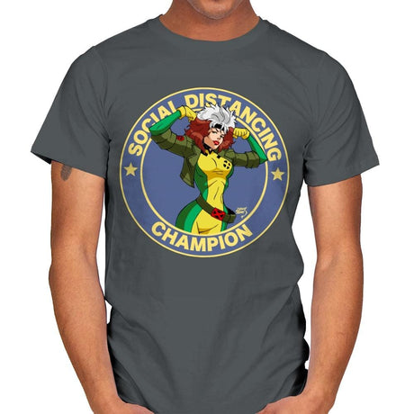 Distancing Champ - Anytime - Mens T-Shirts RIPT Apparel Small / Charcoal