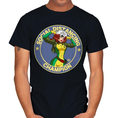 Distancing Champ - Mens T-Shirts RIPT Apparel Small / Black