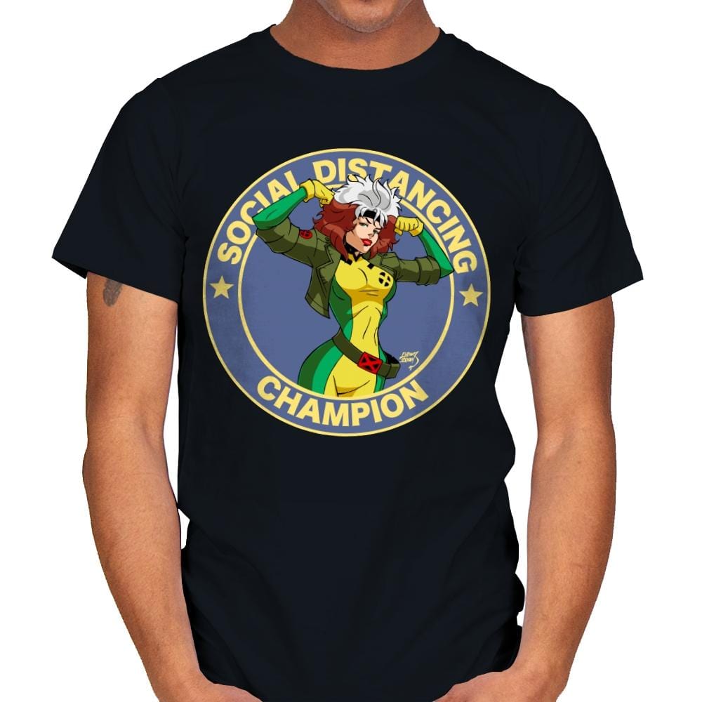 Distancing Champ - Mens T-Shirts RIPT Apparel Small / Black