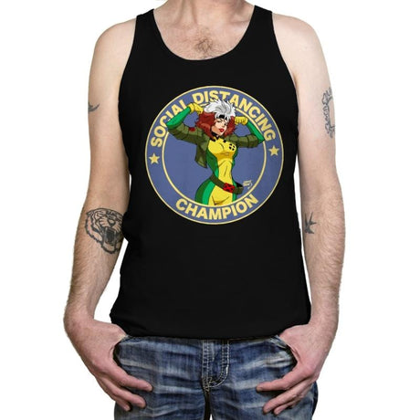 Distancing Champ - Tanktop Tanktop RIPT Apparel X-Small / Black