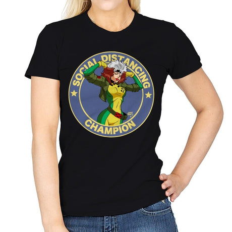 Distancing Champ - Womens T-Shirts RIPT Apparel Small / Black