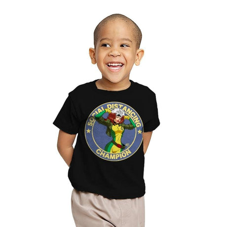 Distancing Champ - Youth T-Shirts RIPT Apparel X-small / Black