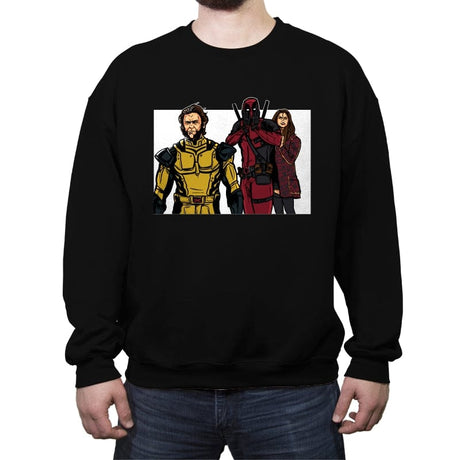 Distracted Deadpool - Crew Neck Sweatshirt Crew Neck Sweatshirt RIPT Apparel Small / Black