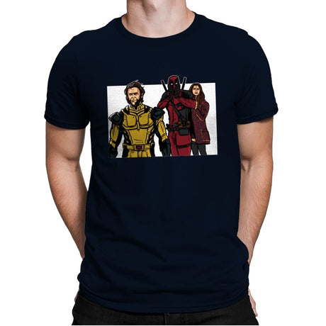 Distracted Deadpool - Mens Premium T-Shirts RIPT Apparel Small / Midnight Navy
