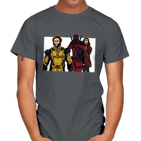 Distracted Deadpool - Mens T-Shirts RIPT Apparel Small / Charcoal